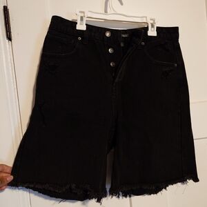 Wild Fable Midnight Black Frayed Jean Shorts